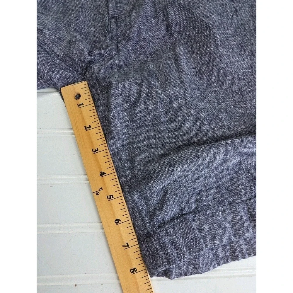 J.Crew Gramercy Mens Navy Blue Linen Cotton Blend Shorts Size 32 Casual Summer